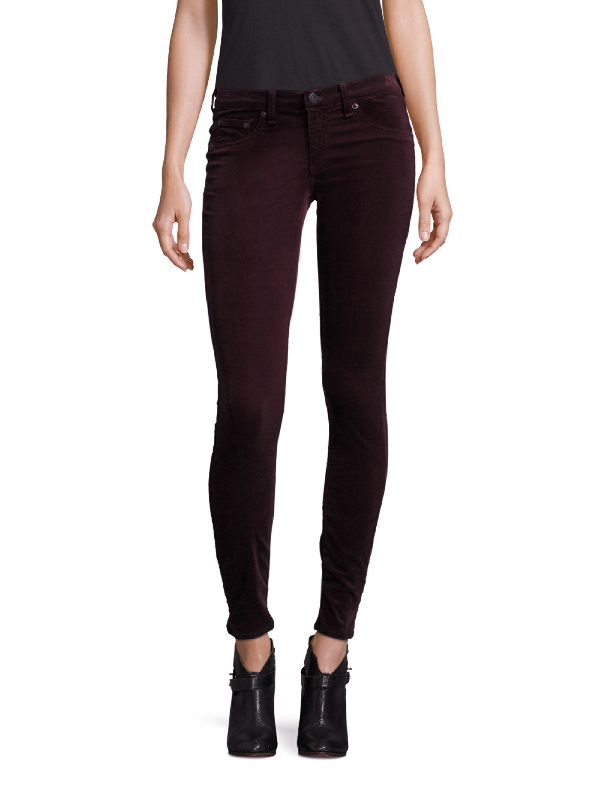 navy velvet skinny jeans